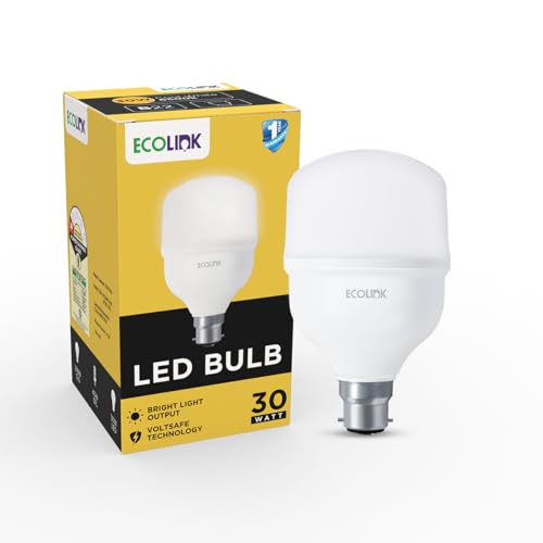 EcoLink 30-watt LED Bulb | Bulb Base: B22, High Wattage LED Bulb for Hall & Home|Colour : Crystal White, Pack of 1