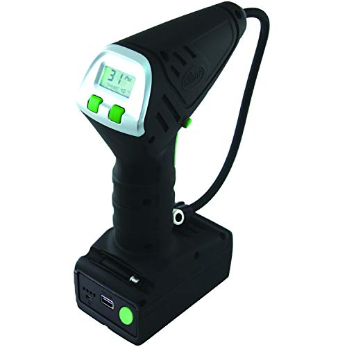 Slime Cordless Tire Inflator Portable Air Compressor Pump with Auto Shut Off, Easy to Read Digital Display, Lithium Ion Battery and LED Light