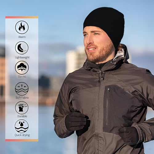 Image of Allextreme Arm Sleeves & Skull Cap Set Reusable UV Dust Protection Pin Mesh Headcap with Hand Cover for Men Women Bike Riding Running Cycling Outdoor Protective Bike Riding Gear (Set of 1, Black)