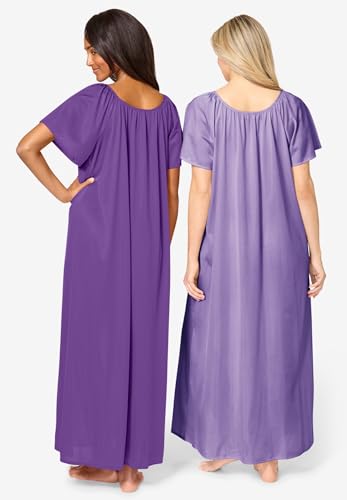 Only Necessities Plus Size 2-Pack Long Silky Gown2
