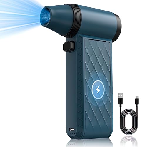 Vastarry Ventilador de ar comprimido Turbo Hurricane Blower Pro de 140 000 RPM, motor sem escovas, 60 m/s, vento furacão, 8000 mAh, duração da bateria, ferramenta de limpeza de ajuste de 3