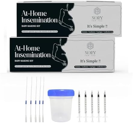 Nory At Home Self Insemination IVI Kit for Women, Designed By Fertility Doctor, Get Pregnant Naturally, Pack of 10 Catheters, 10 Syringes, 2 Collection Cup, Baby Conceive Kit for Home (Pack of 2)