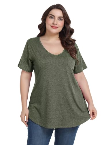 Image of BELAROI Women Plus Size Tops V-Neck Tunics Shirts