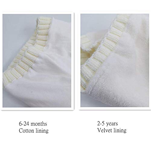 Baby Girls Boys Winter Hat Scarf Earflap Hood Scarves Toddler Kids (White-1, 6-24 Months)4