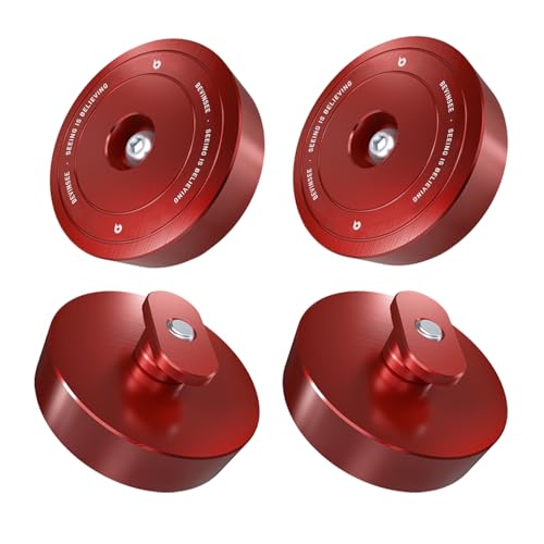 Image of Bevinsee 4pcs Lifting Jack Pads Pucks Compatible with Corvette C5 C6 C7 GS Z06 ZR1 C8 Heavy Duty Aluminum Lift Point Adapter Pucks Essential Accessory for Safe Lifting, Red
