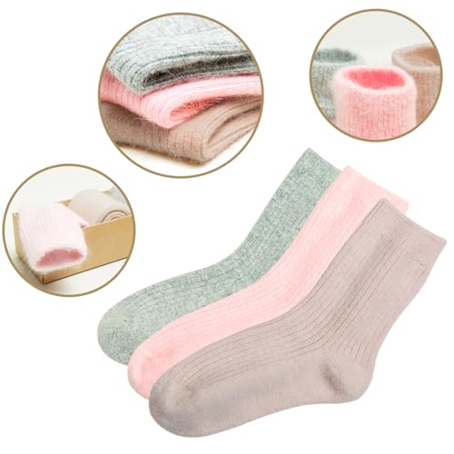 CHAO RAN 3 Pairs Womens Winter Wool Cashmere Socks Casual Dress Warm Thicken US 5-94