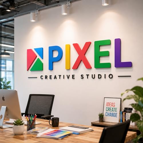 Image of Custom Acrylic Logo Sign, 3D Business Wall Letters for Office & Storefront