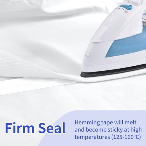 420 yards hem tape 12 inch iron on hemming tape no sewing hemming tape adhesive fabric fusing tape for pants clothes dresses curtains fabric crafting projects 6 rolls white and black