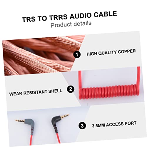 Cable de transformación de micrófono de rojo flexible y resistente para extensión de audio 5