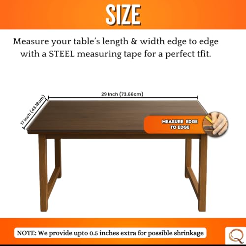 Image of Qlarity Covers 1.5mm Slim Shield PVC Table Cover, 29x17 Inch, Clear | Thick clear table cover made from premium transparent thick cover provides long-lasting protection from spills and scratches