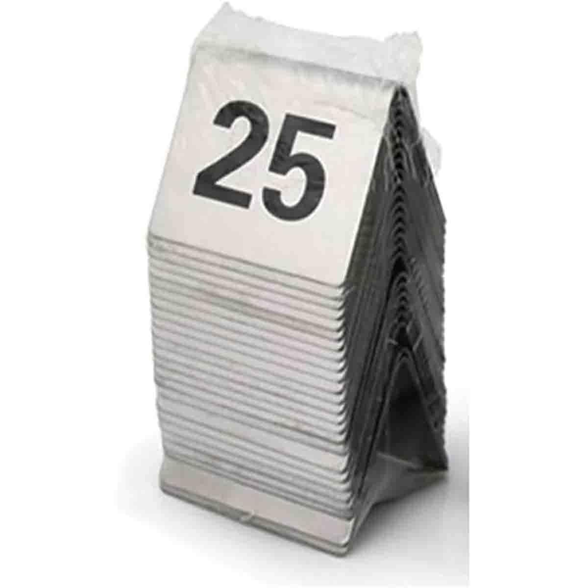 Numeros de Mesa 1-25 1-50 1-100 Numeros de Mesa para Restaurantes Cafes Bodas Banquetes, Reciclables, Numeros de Mesa Estilo Carpa, Cartel Digital para Mesa Platos de Asiento Tarjeta,1to25