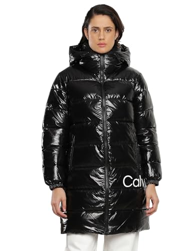 Calvin Klein Jeans Damen Wattierte Mäntel, Black, L