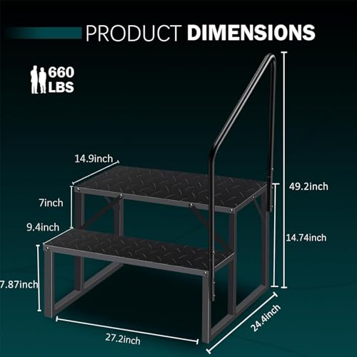 Escalera para jacuzzi con barandal de 2 escalones miniatura 2