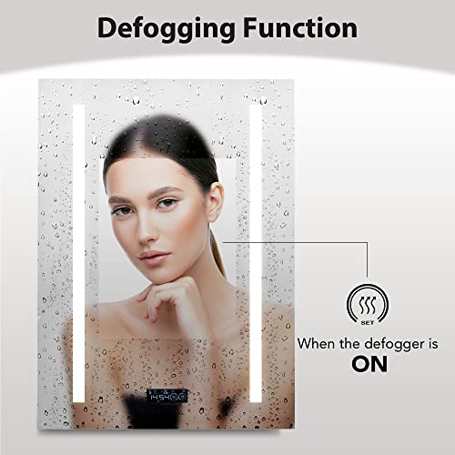 Bathlink Medicine Cabinet With Lights, Lighted Medicine Cabinet With Clock, Led Lights Medicine Cabinet With Mirror, 20"×26"×5", Temperature&Time Display, Defog, Adjustable Light, Right Hinge I #TOP4