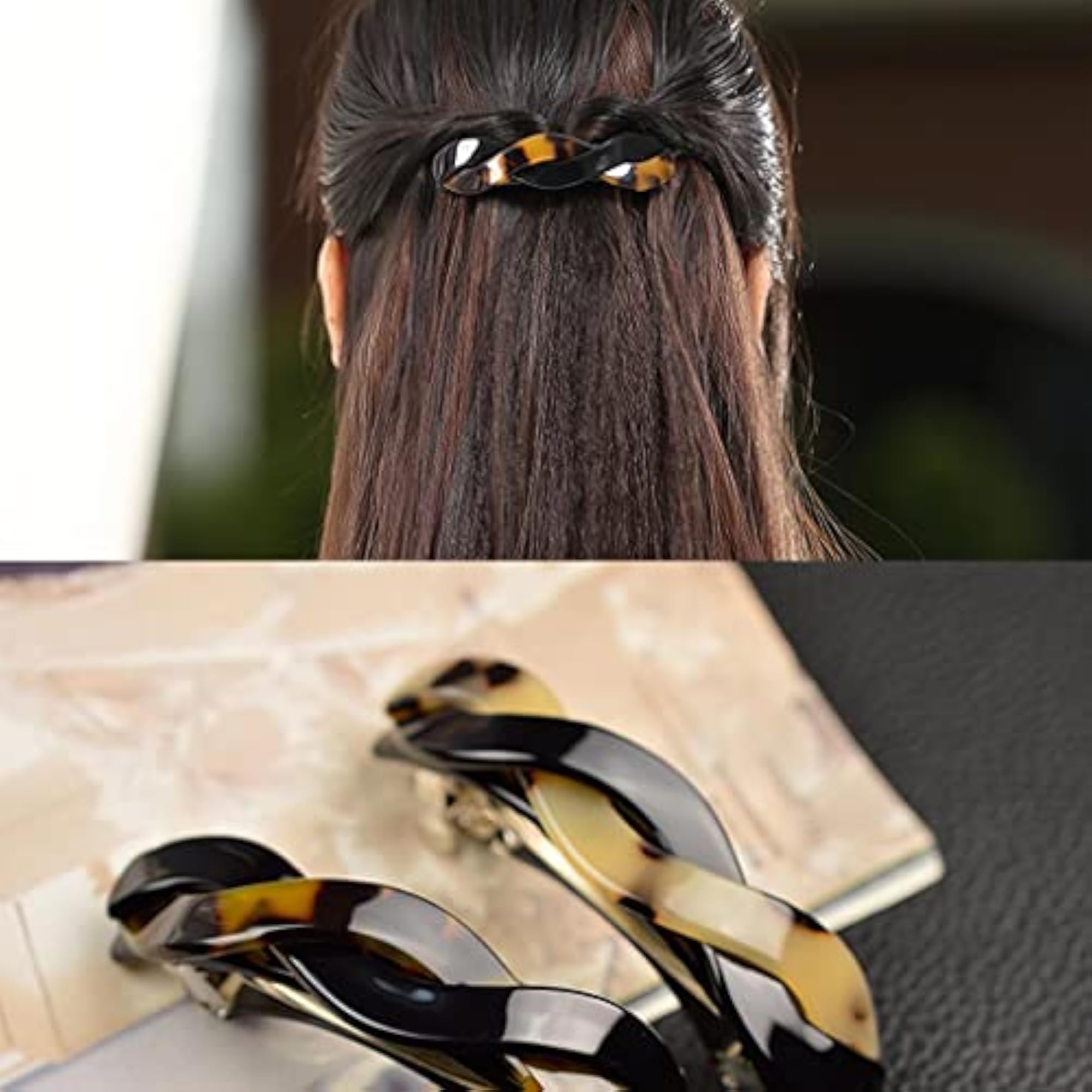 2Pcs Japanese Twist Spring Hair Clip Barrette Ponytail Holder