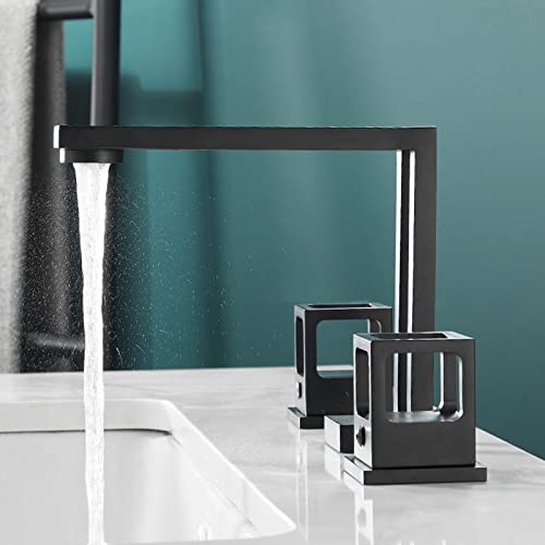 Robinet de lavabo à 3 trous mitigeur retro doré à deux poignées de bain - 3