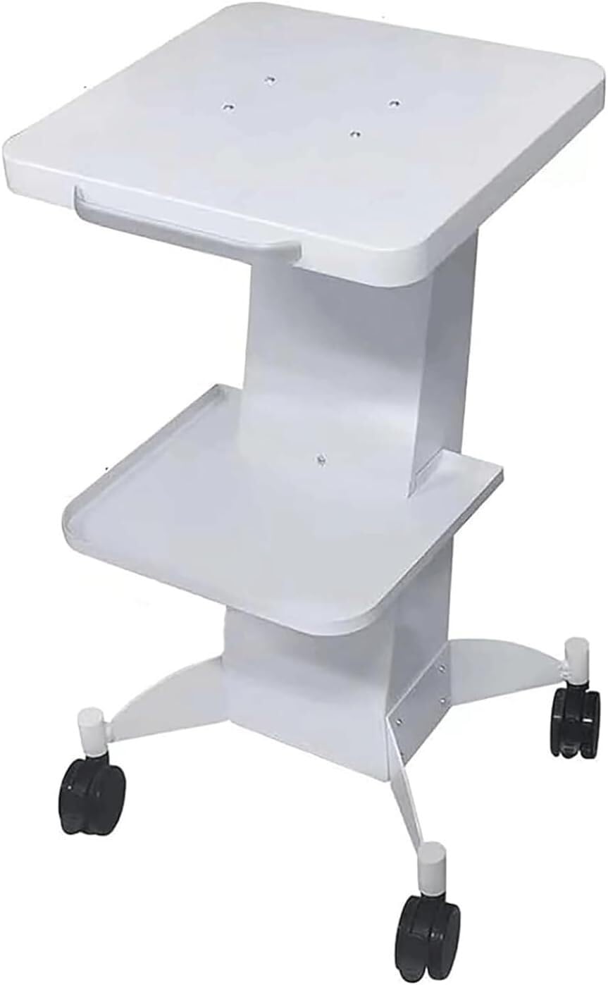 SSDDLZEQ Mobile Salon Station, Salon Cart Iron Salon Rolling Cart Instrument Tray Salon Trolley Cart With Silent Wheels For Beauty Spa Storage Utility Cart(White)