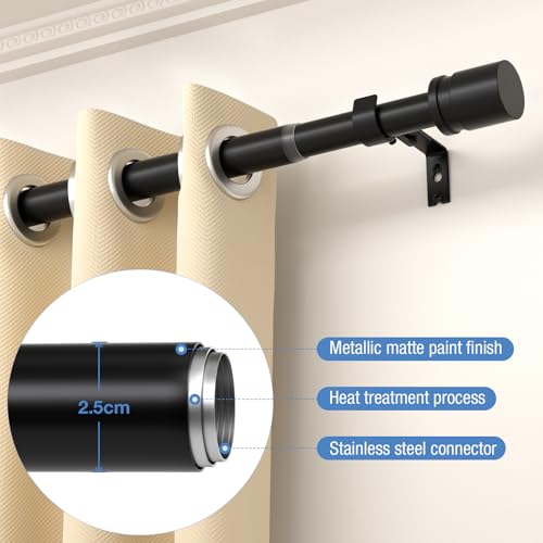 Tringle à rideaux extensible de 90 à 233 cm connecteur vis interne 25mm