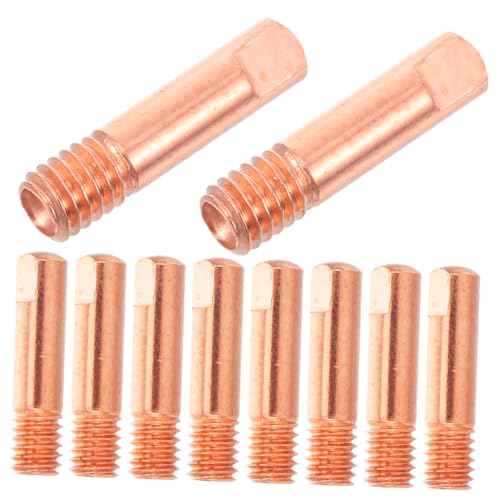 KALLORY 10pcs Copper Welding Torch Accessories Gas Diffuser Nozzle for Welding Enhanced Conductivity Durability for Welders Curved Angle Nozzle for Optimal Performance