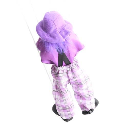 ZJchao Marionnette à Cordes, Marionnette à Cordes en Bois Drôle et Colorée, Jouet Artisanal de en Bois de Clown Vintage pour Enfants - Cadeau de Développement Engageant et Sûr (Purple)