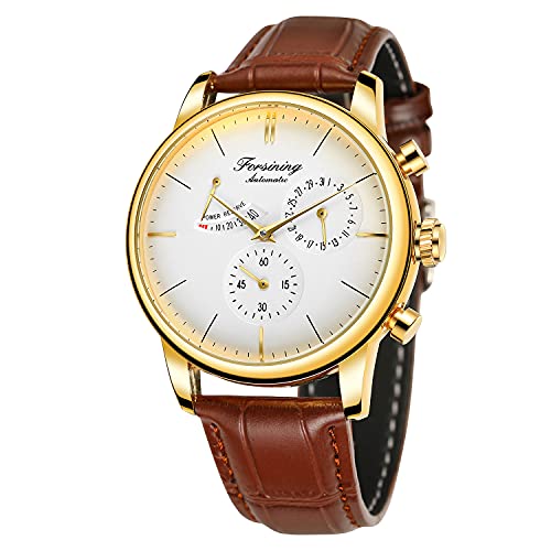 Image of FORSINING Men's Automatic Watch Power Reserve Date Display Fashion Mechanical Wristwatch