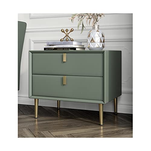 Table de chevet moderne de luxe en simili cuir vert élégant