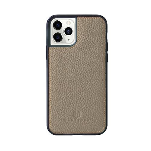iPhone11 Pro Max 本革ケース シュリンクカーフレザー 耐衝撃 ハンドメイド ギフト おしゃれ シンプル 大人可愛い メンズ レディース スマホケース 薄茶色 グレージュ SPG-11ProMax-Grege