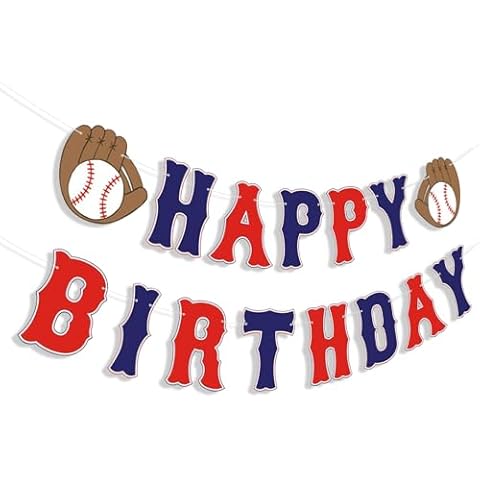 Kitticcino Baseball Happy Birthday Banner Sports Theme Birthday Party Decorations Carnival Baseball Birthday Party Supplies Party Favors Cover