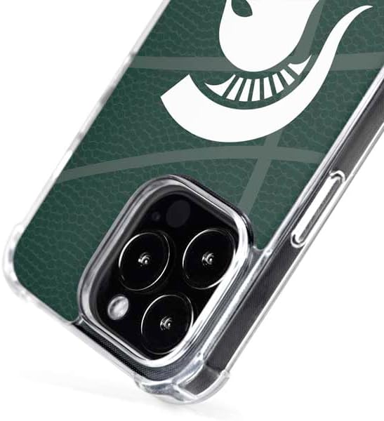 Skinit Phone Case Compatible with MagSafe iPhone 16 Pro - Officially Licensed Michigan State University Green Basketball Design