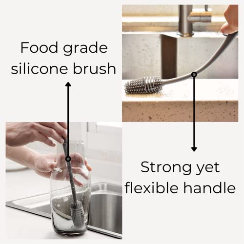 Silicone Bottle Cleaning Brush With Extra Long Handle For Flasks, Tumbler, Glassware, Sports Bottles, Baby Bottles, Vases, Narrow Neck (Ag101_Green) #TOP4