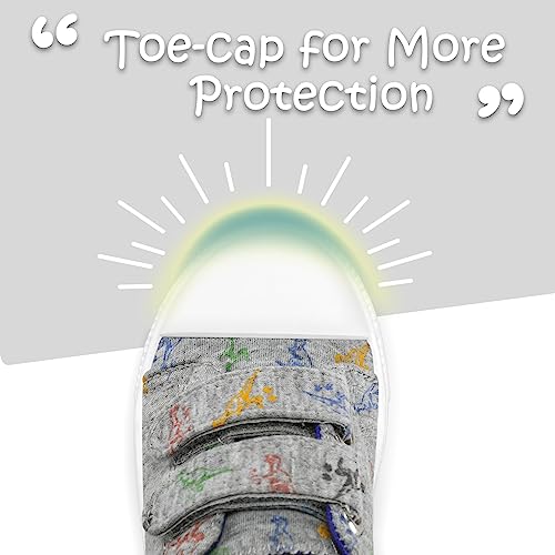 Image of K KomForme Toddler Shoes, Hook & Loop Canvas Sneakers for Boys and Girls | Slip-on, Lightweight, Comfortable