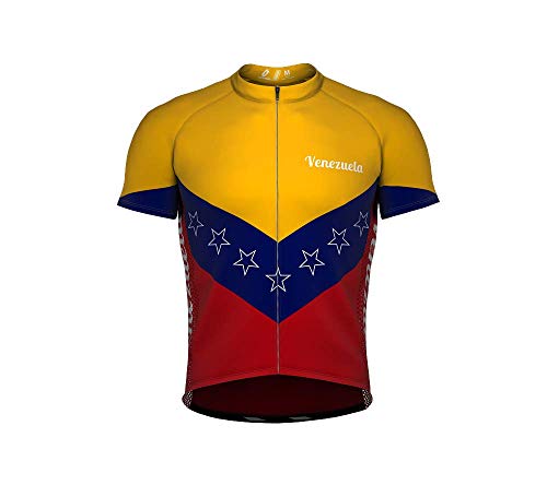 ScudoPro Venezuela 7 Stars Yellow Short Sleeve Cycling Jersey for Women - Size M