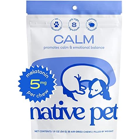 Native Pet Calm Dog Treats for Stress and Anxiety Relief - Dog Calming Chews - Natural Calming Dog Treats Made with Melatonin for Dogs - Natural Dog Calming Chews - Dog Anxiety Relief - 30 Chews Cover