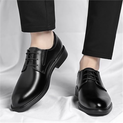 Men's Lace up Dress Shoes Genuine Leather Soft Sole British Style Business Casual Formal Office Work Autumn Wedding Groom Footwear4