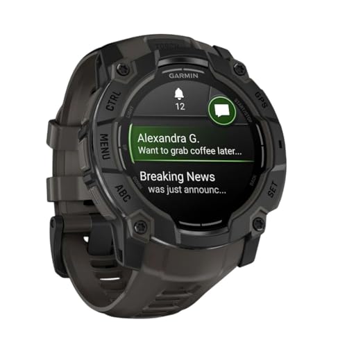 Image of Garmin Instinct 3 50mm, AMOLED Display, Rugged Outdoor GPS Smartwatch, Metal-Reinforced Bezel, Built-in Flashlight, Up to 18 Days of Battery Life, Charcoal (Renewed)