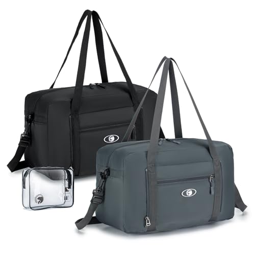 BAGZY Pieghevole Bagaglio a Mano 40x20x25 Ryanair Borsone da Viaggio Impermeabile Borsa da Cabina Borse Aereo Borsa Palestra 20L Pieghevole Borse Viaggio Borsone Sportiva per Weekend Uomo Donna