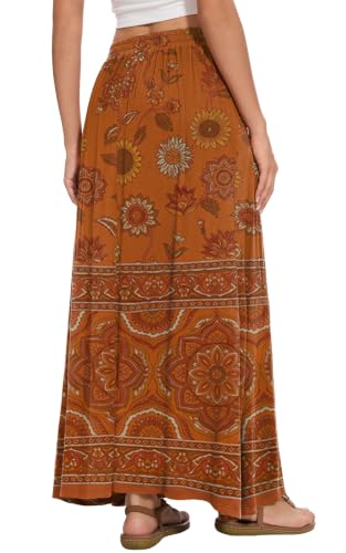 Image of Womens Maxi Skirt Long Flowy Summer A-Line High Waist Skirts