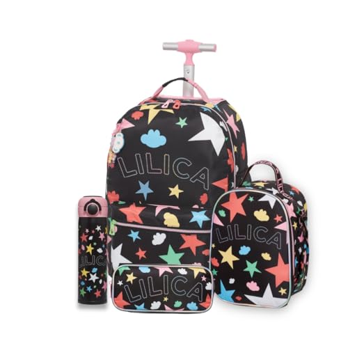 Kit Escolar Completo Lilica Ripilica Prisma - Mochila Lancheira Estojo Duplo Garrafa Térmica