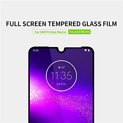 Image of Screen Protector for Motorola Moto One Macro (Black) Tempered Glass Edge-to-Edge 6D Screen Guard With Installation Kit