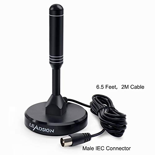 image for LEADSIGN Portable Indoor/Outdoor TV Aerial with Magnetic Base, 360°Re