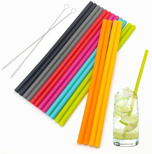 Lot De 6 Pailles En Silicone Réutilisables Colorées - Pour Smoothies Et Milkshakes Enfants - Lavables Au Lave-vaisselle