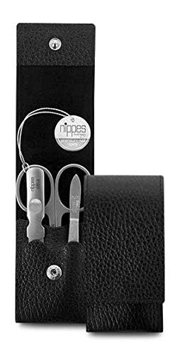 Set de manicura Nippes Solingen, 3 piezas, acero inoxidable sin níquel, negro, 70 g