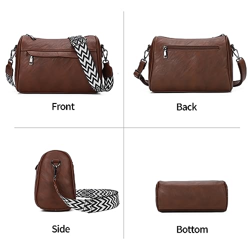 Image of KL928 Crossbody Purses for Women Shoulder Bags with 2 Straps,Black