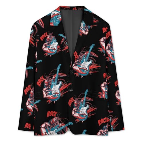Rock Lobster Men's Fashion Slim Fit Casual Print Button Suit Jacket Notched Lapel Blazer2