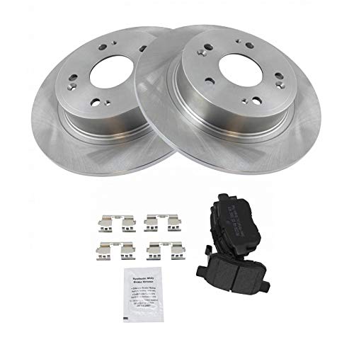 Image of TRQ Rear Brake Pad and Rotor Set Semi Metallic | For 2009-2014 Acura TSX 2008-2017 Honda Accord
