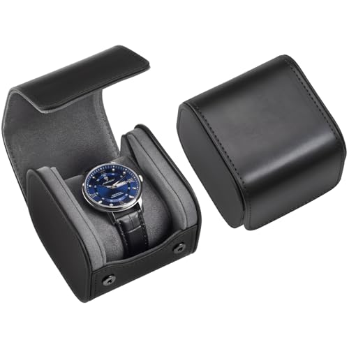 ProCase - ProCase Watch Travel Case, 1 Slot Watch Roll Box with Soft Lining, Shockproof Mens Travel Organizer -Black
