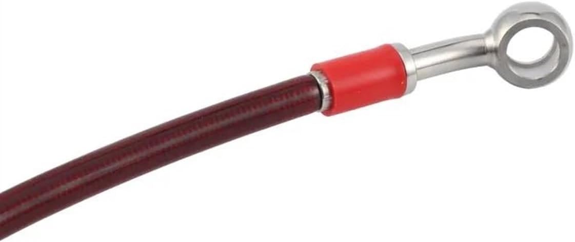 Brake Oil Hose Motorcycle Brake Clutch Oil Hose Braided Steel Tube Pipe Line Cable 85cm Both Side 28° Connector Red for Motorbike Part