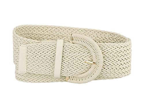 Ceinture tressée pour robe blanche ou crème large ceinture tissée femme 60-105cm