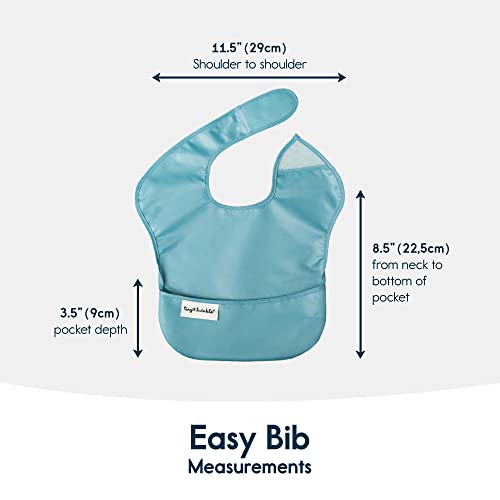 image for Tiny Twinkle Mess Proof Baby Bibs for Eating - Waterproof, Wipeable Bi