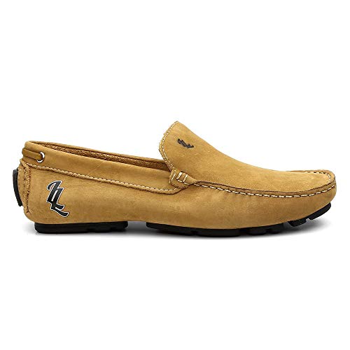 Mocassim Masculino Couro Sapato Casual - Mostarda - 39